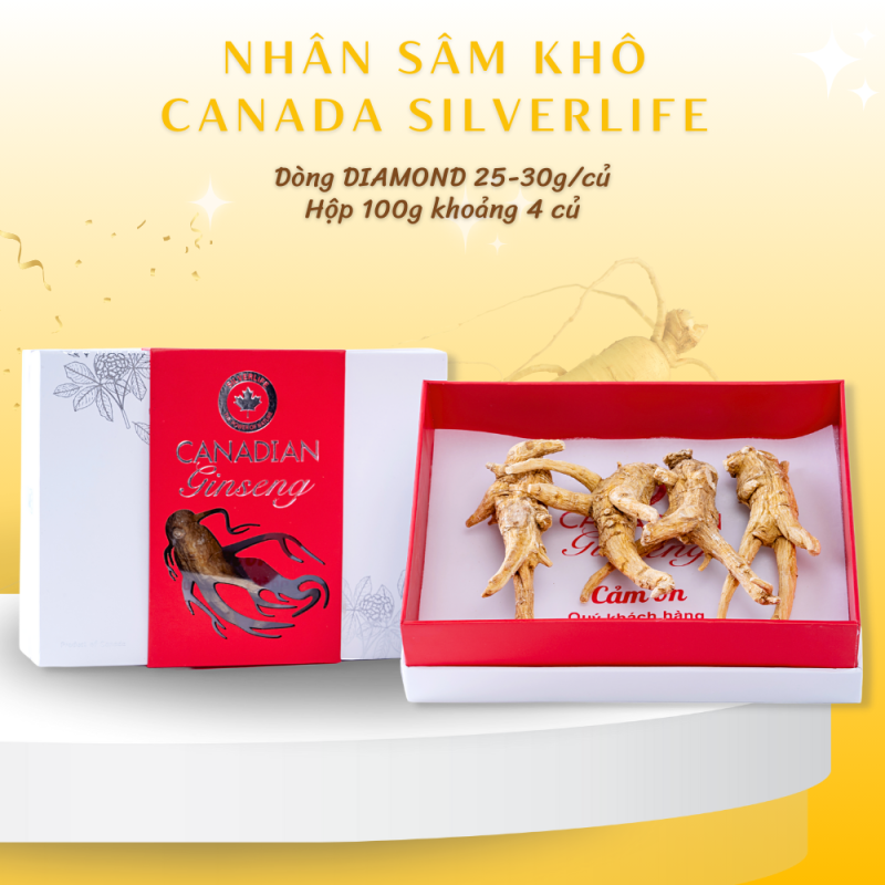 Nhân Sâm Canada SilverLife Nguyên Củ Diamond Hộp 100g
