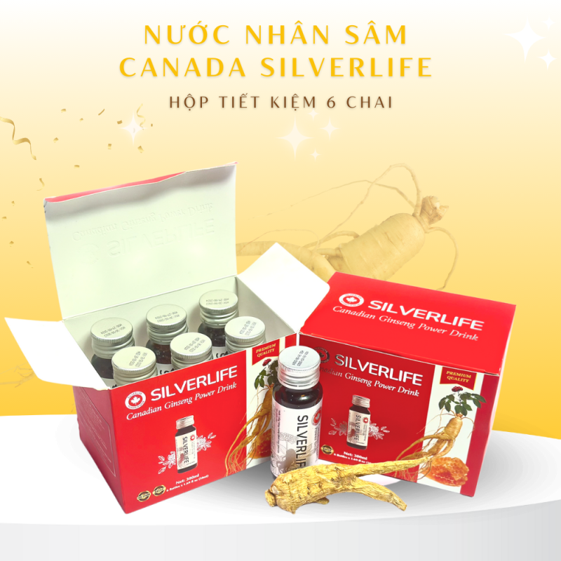 Nước nhân sâm Canada SilverLife hộp 300ml (6 chai x 50ml)